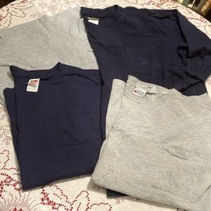 EUC Sz XL 4 tshirts Timberland LS, 3 SS fruit of the loom, Gildan, Corner Stone